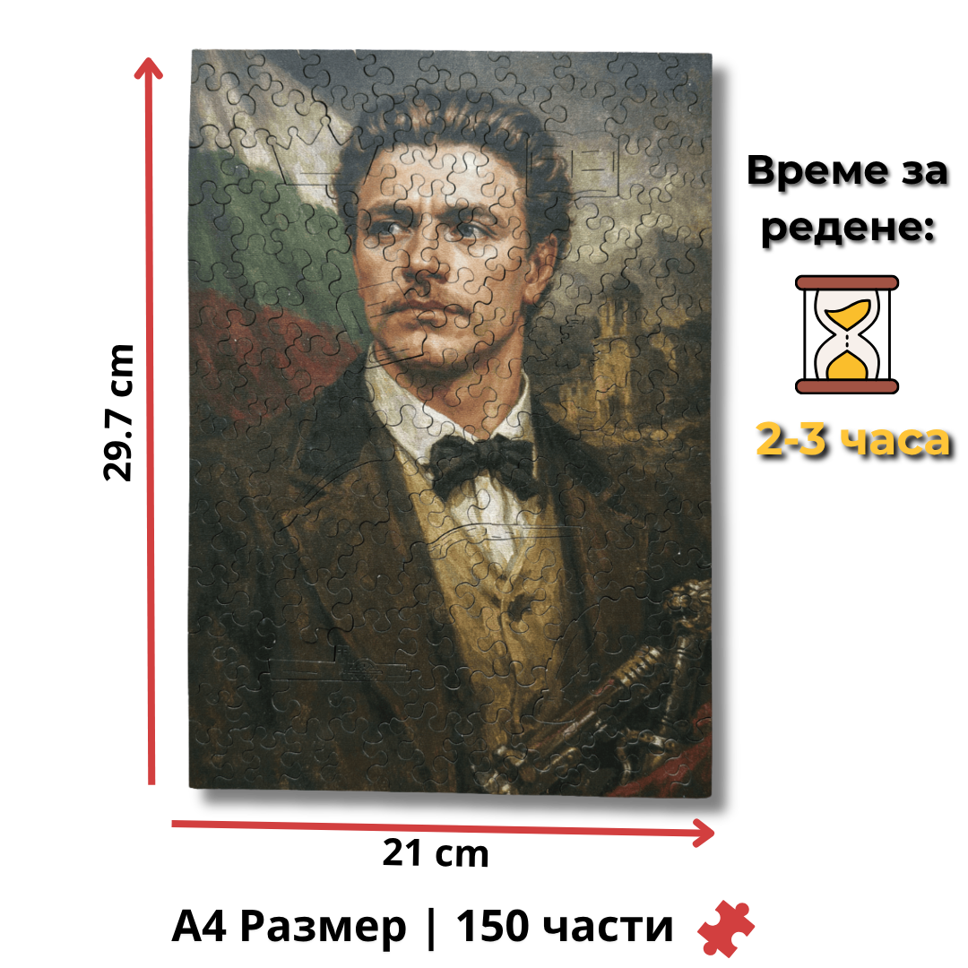 Дървен пъзел "Васил Левски"